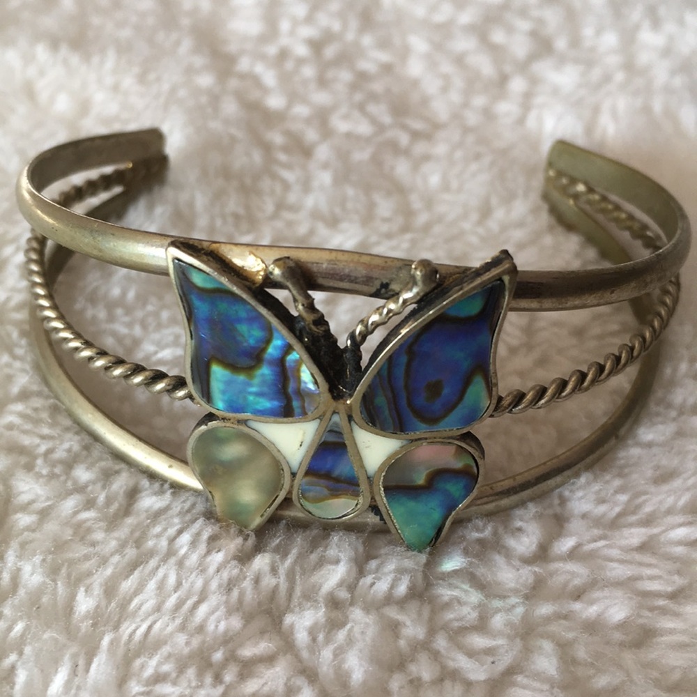 Silver Abalone Inlay Bracelets - image 3